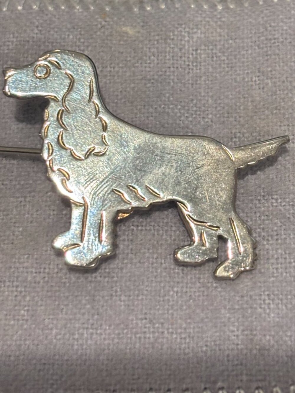 Vintage Beau Sterling Silver Cocker Spaniel Dog Brooch Pin Figural